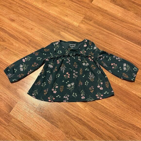 Giranimals/ Jumping Beans Green & black floral toddler girls outfit 24 months - Picture 5 of 9